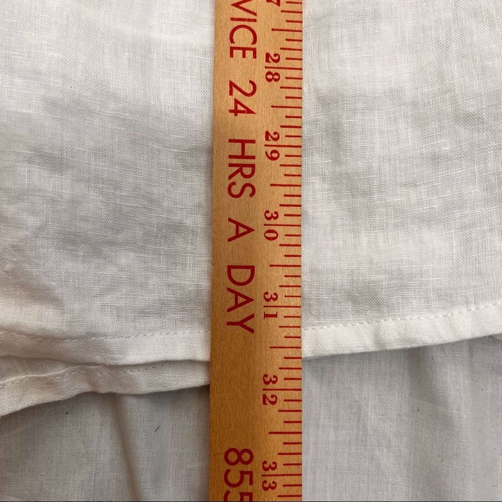 FAITHFUL The BRAND Dija Mini Dress 100% Linen White LongSleeve Sz 4 S Lagenlook - Picture 6 of 12